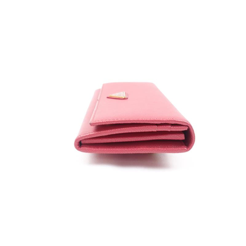 Pre-owned Prada Pink Calfskin Long Wallet