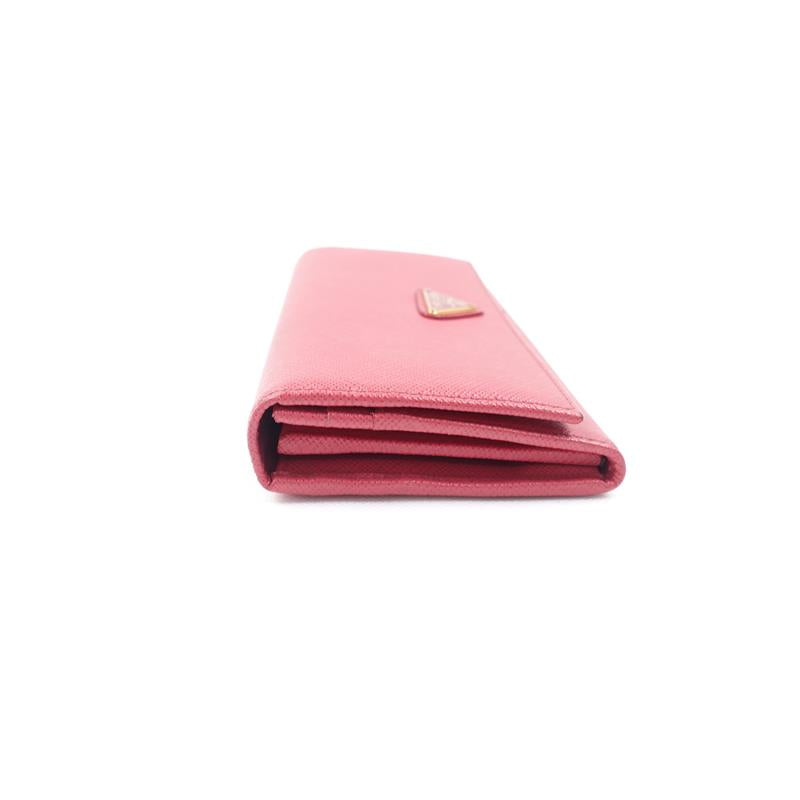 Pre-owned Prada Pink Calfskin Long Wallet