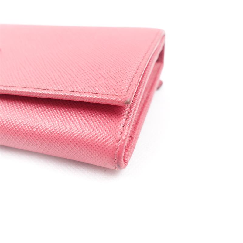 Pre-owned Prada Pink Calfskin Long Wallet