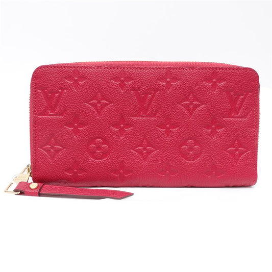 Pre-owned Louis Vuitton Watermelon Red Calfskin Zippy Long Wallet