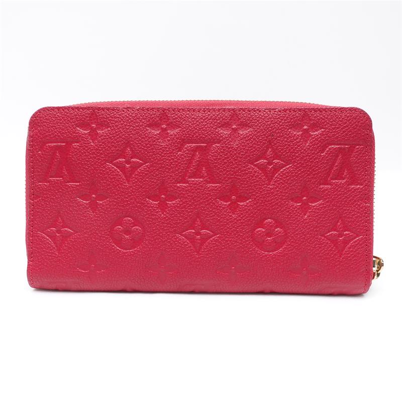 Pre-owned Louis Vuitton Watermelon Red Calfskin Zippy Long Wallet