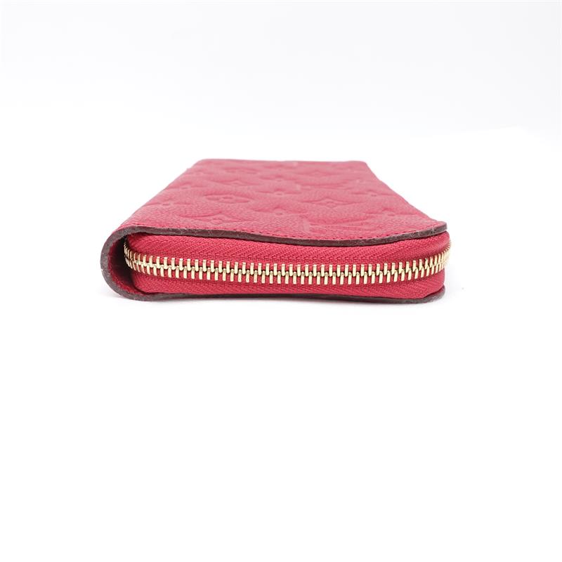 Pre-owned Louis Vuitton Watermelon Red Calfskin Zippy Long Wallet