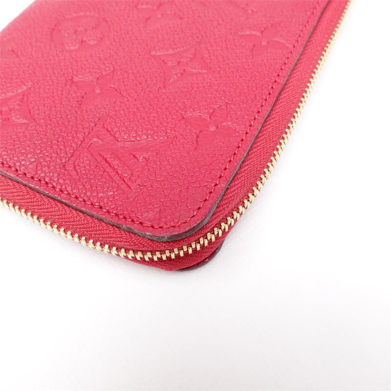 Pre-owned Louis Vuitton Watermelon Red Calfskin Zippy Long Wallet