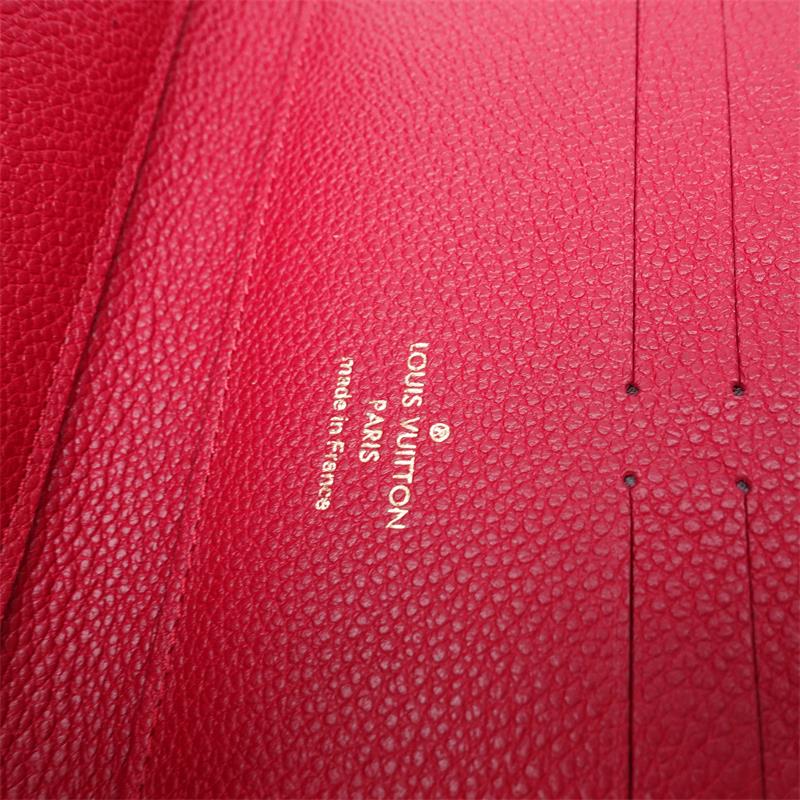 Pre-owned Louis Vuitton Watermelon Red Calfskin Zippy Long Wallet