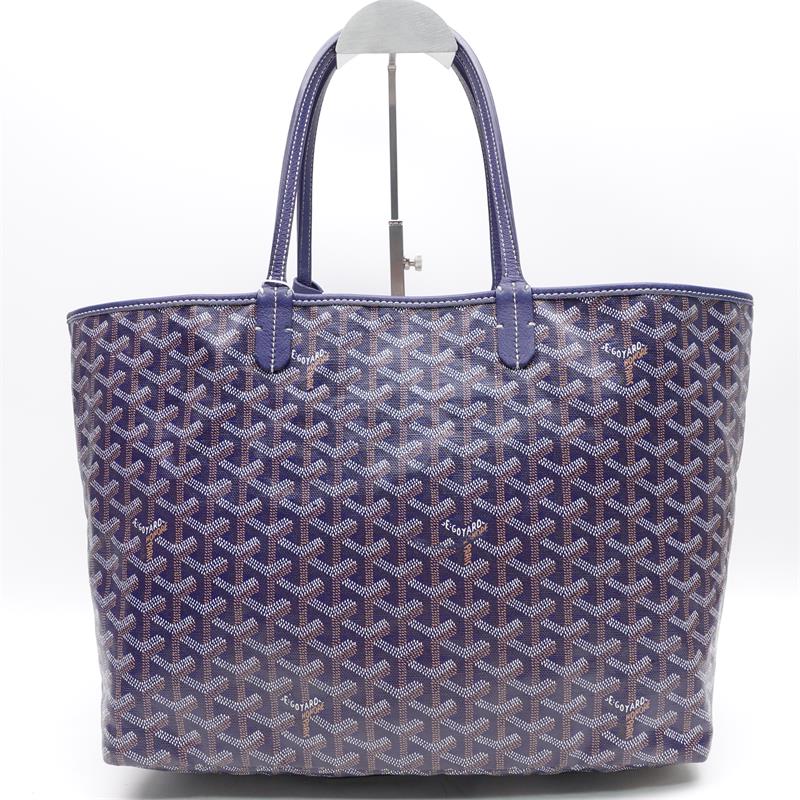 Pre-owned Goyard Saint-Louis Navy Blue Coated Canvas Shoulder Bag