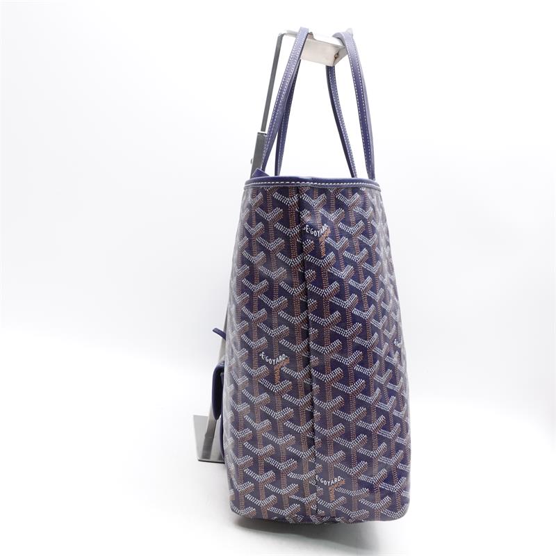 Pre-owned Goyard Saint-Louis Navy Blue Coated Canvas Shoulder Bag