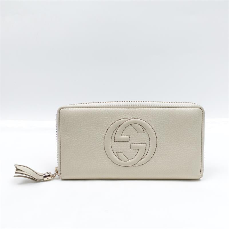 Pre-owned Gucci Soho White Calfskin Wallet