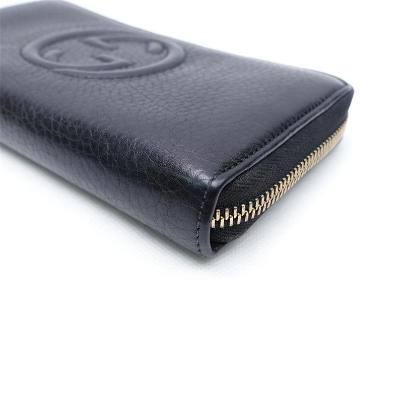 Pre-owned Gucci Soho Black Calfskin Wallet