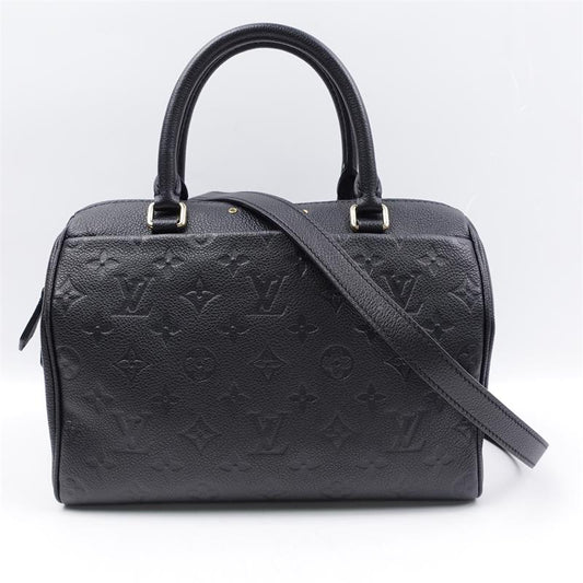 Pre-owned Louis Vuitton Speedy25 Black Calfskin Cross Body Bag