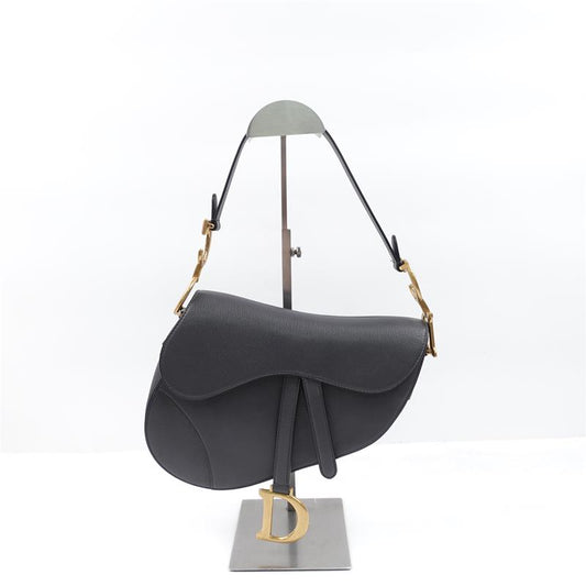 Pre-owned Dior Saddle Black Calfskin Hand Bag