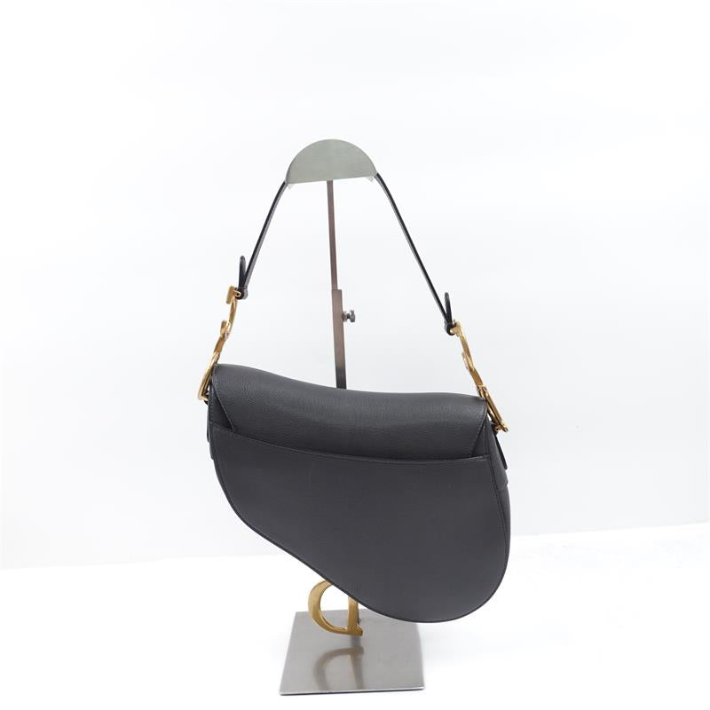 Pre-owned Dior Saddle Black Calfskin Hand Bag