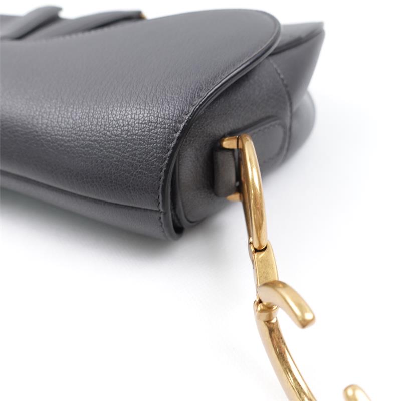 Pre-owned Dior Saddle Black Calfskin Hand Bag