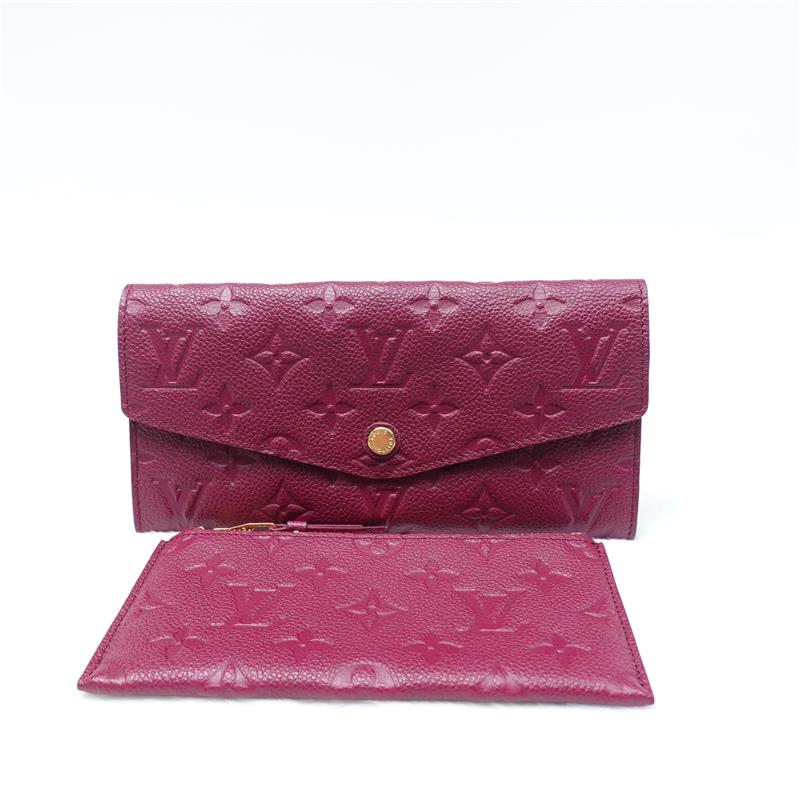 Pre-owned Louis Vuitton Sarah  Purple Calfskin Wallet