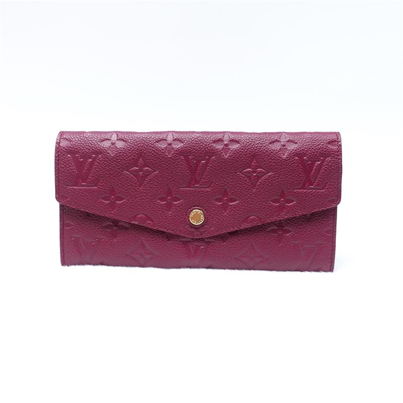 Pre-owned Louis Vuitton Sarah  Purple Calfskin Wallet