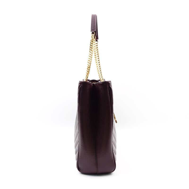 Pre-owned Saint Laurent Burgundy Calfskin Shoulder Bag