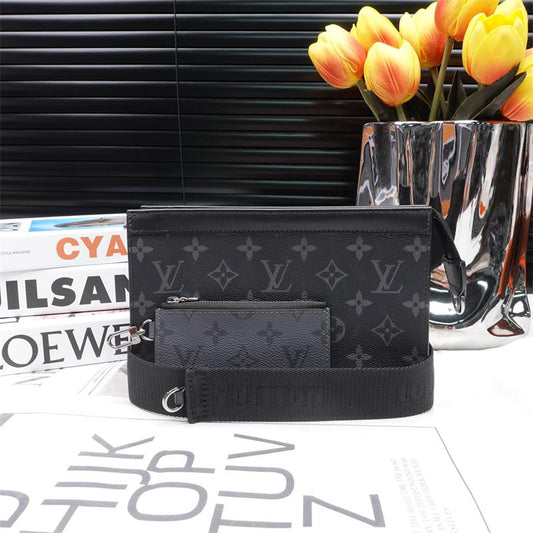 Pre-owned Louis Vuitton Black Monogram Eclipse Gaston Wearable Wallet