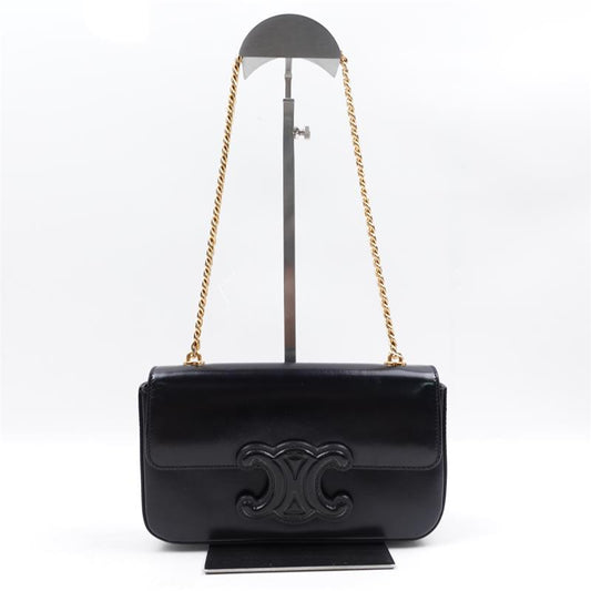 Celine Triomphe Black Calfskin Shoulder Bag