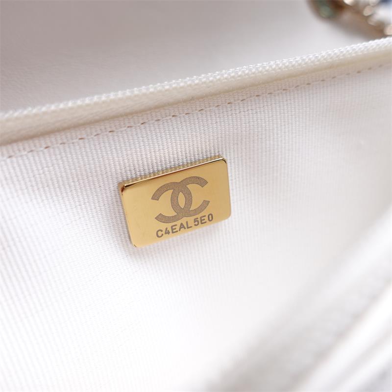 Pre-owned Chanel WOC White Calfskin Shoulder Bag