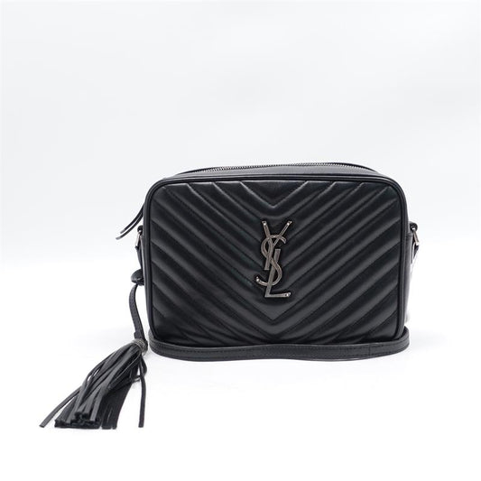 Pre-owned Saint Laurent Loulou Black Calfskin Shoulder Bag-TS