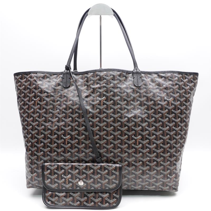 Pre-owned Goyard Saint-Louis Black Coated Canvas Shoulder Bag