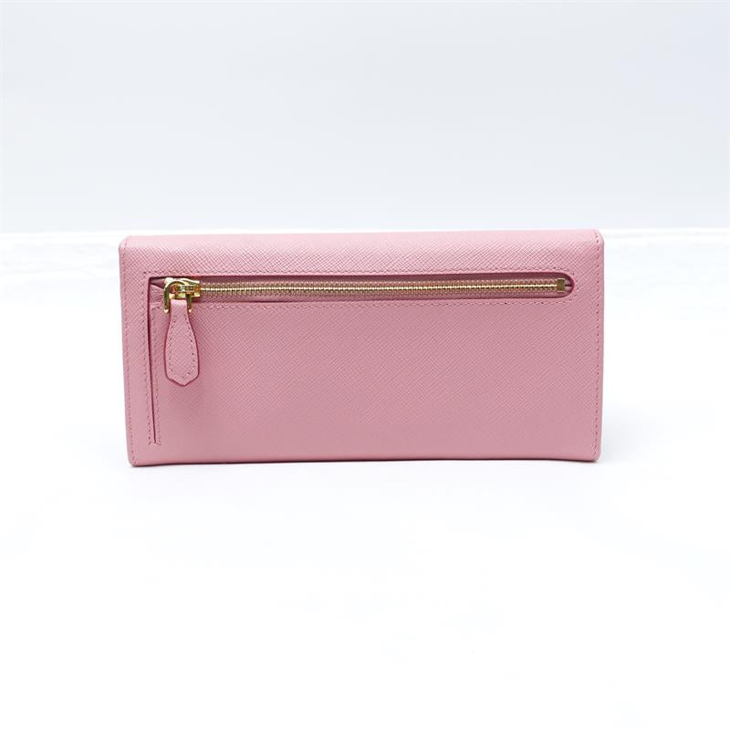 Pre-owned Prada Pink Calfskin Long Wallet