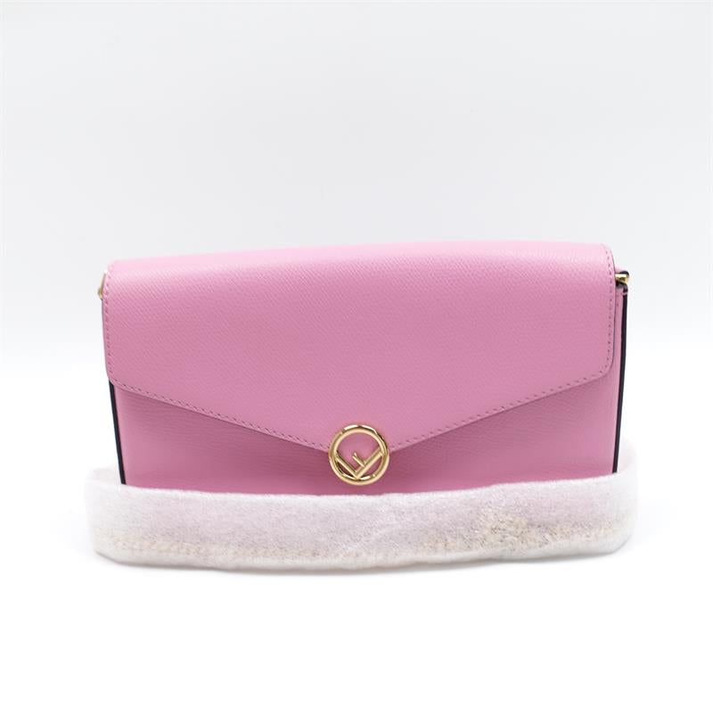 Pre-owned Fendi KAN I Pink Calfskin Crossbody