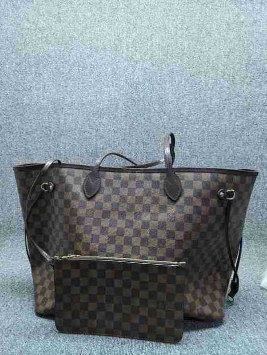 【Deal】Louis Vuitton Neverfull GM Damier Ebene Coated Canvas Tote With Pouch  - TS