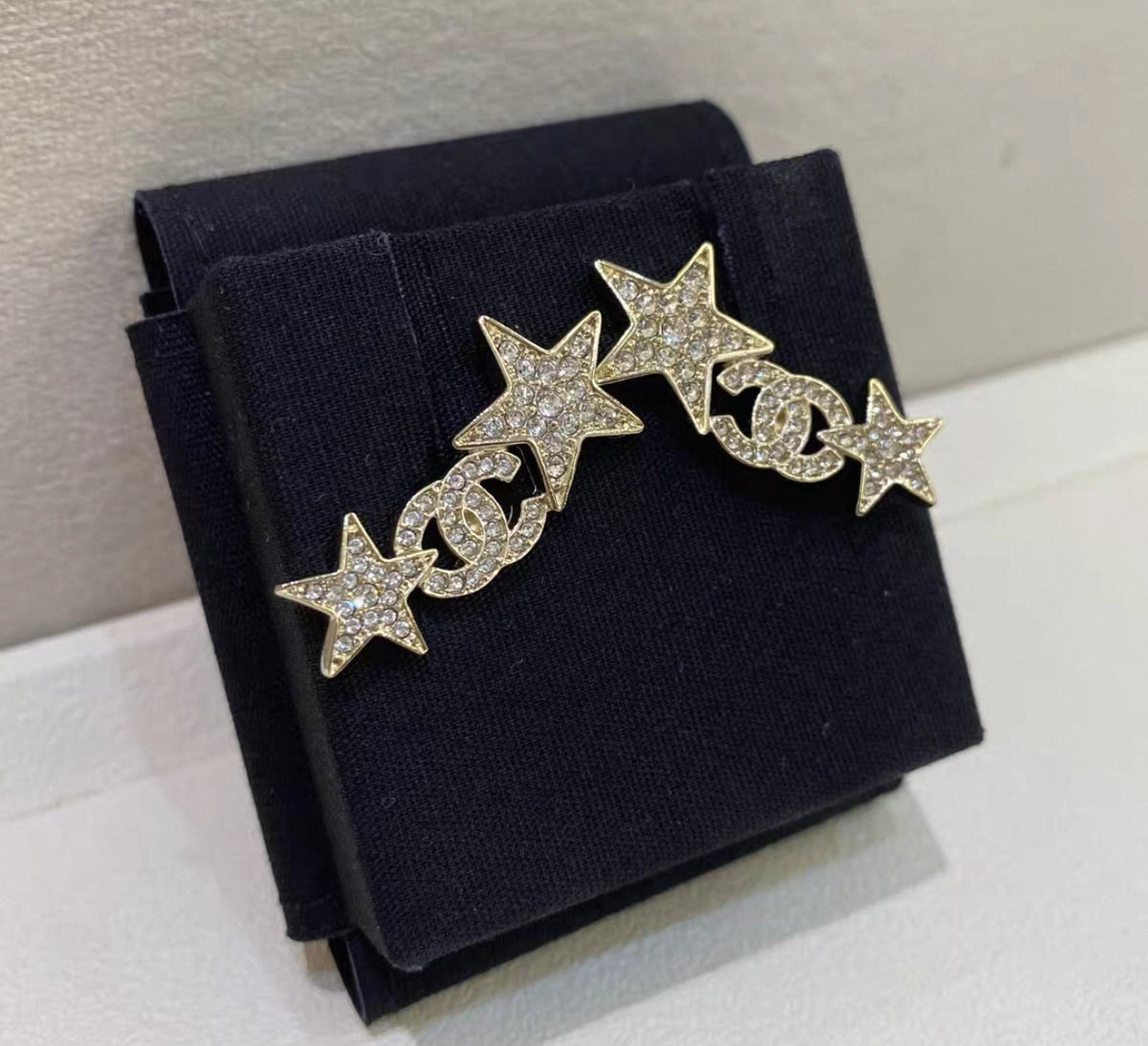 Chanel Crystal Stars Earrings
