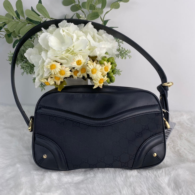 【deal】Pre-owned Gucci GG Canvas Black Shoulder Bag-HZ