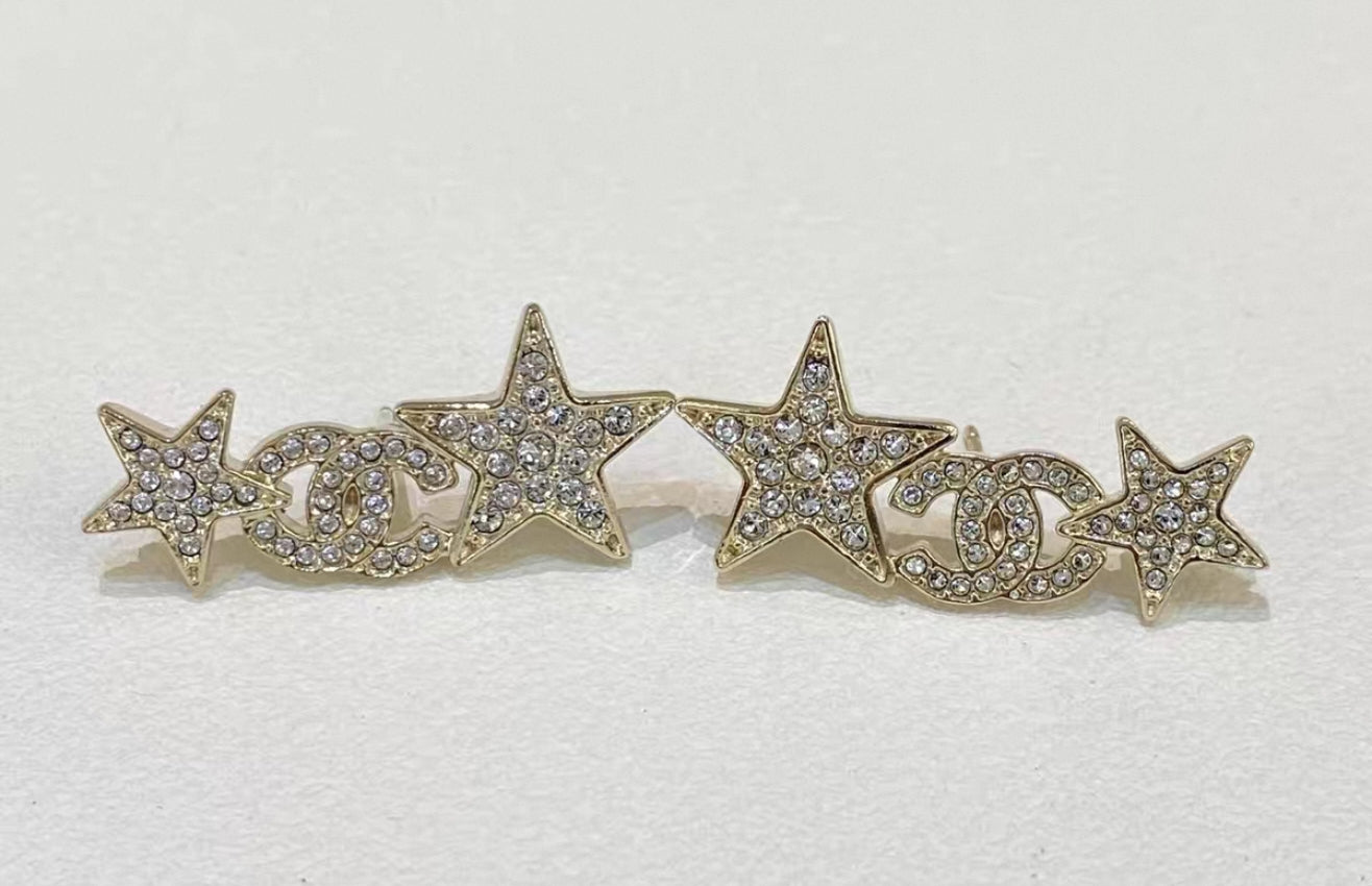 Chanel Crystal Stars Earrings