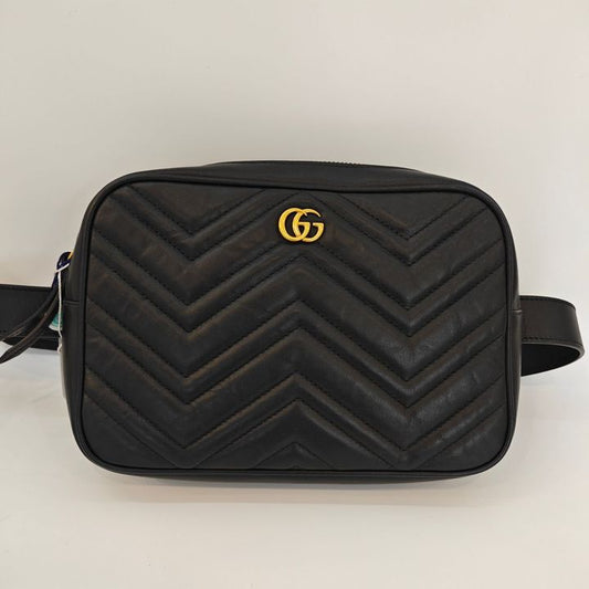 Gucci GG Marmont Black Calfskin Belt Bag