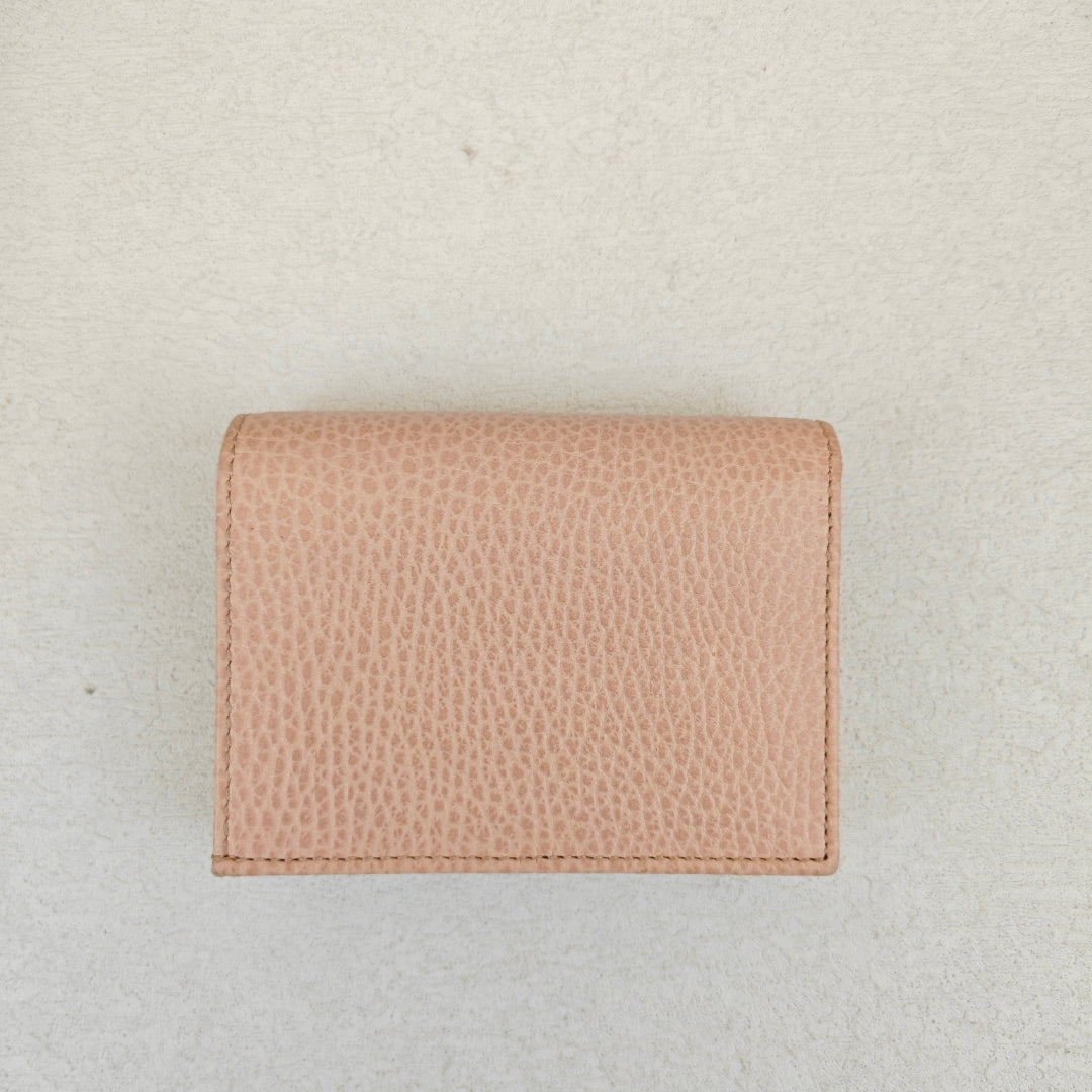 Pre-owned Gucci GG Pink Calfskin Short Wallet