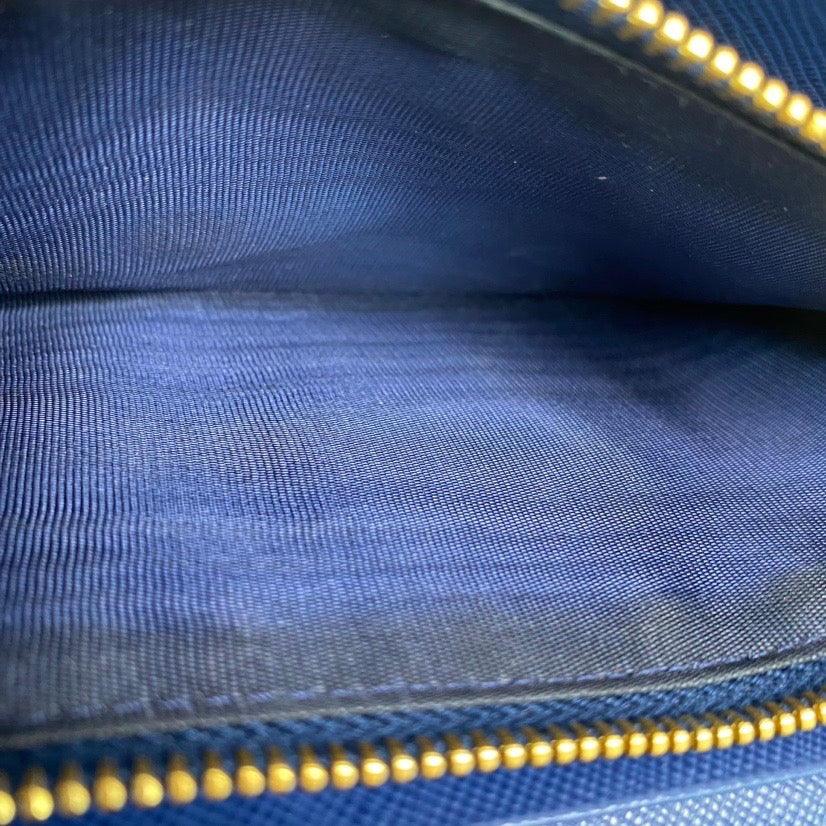 Pre-owned Prada Blue Saffiano Leather WOC Crossbody Bag-HZ