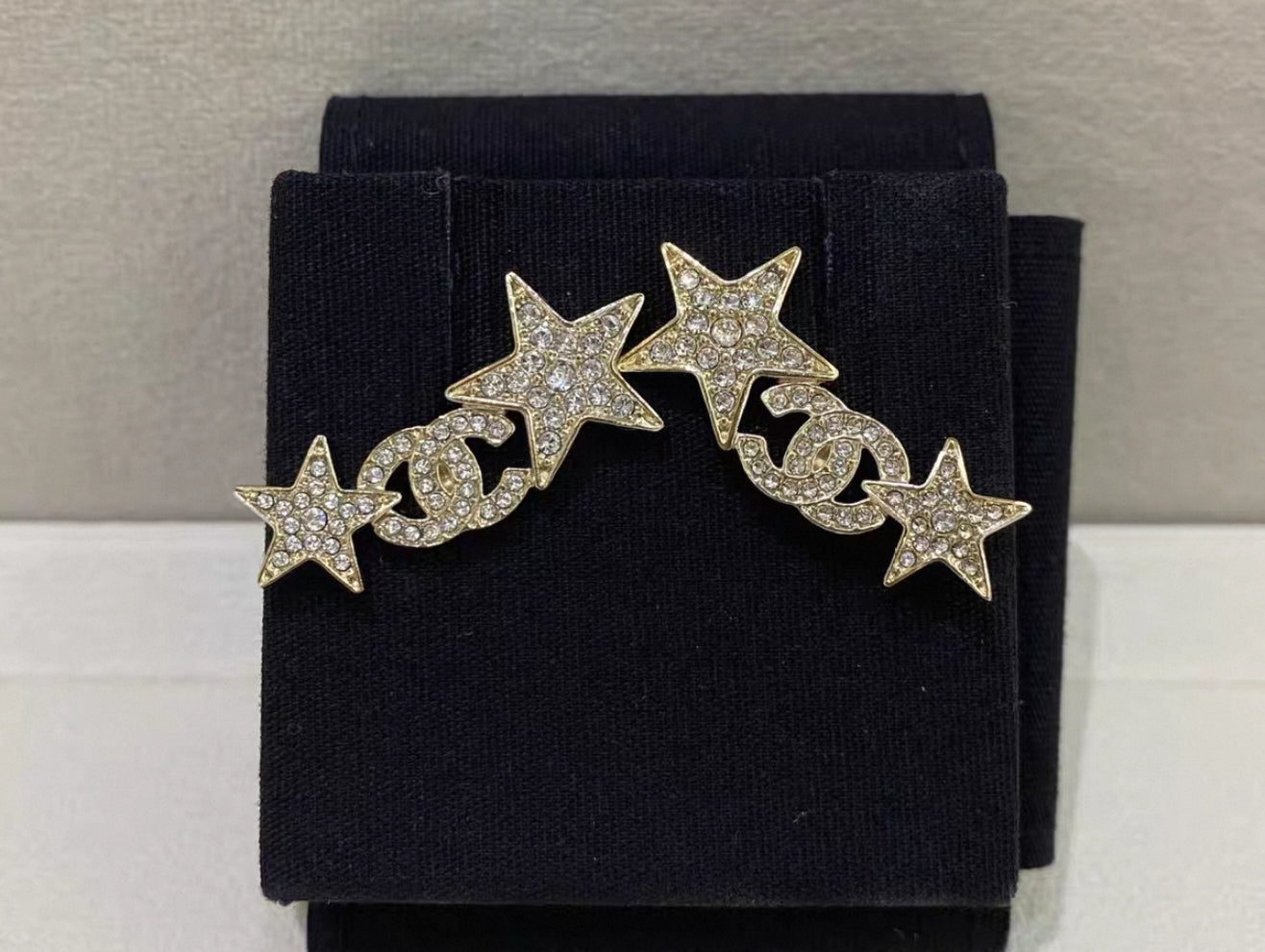 Chanel Crystal Stars Earrings