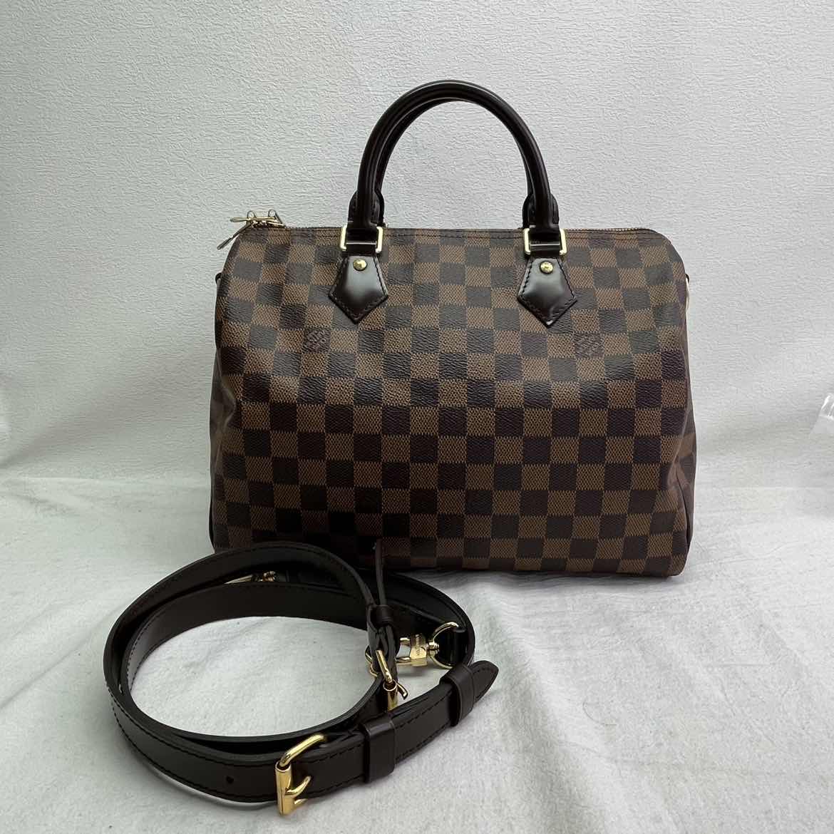 Louis Vuitton Speedy 30 Damier Ebene Coated Canvas Shoulder Bag T10369849