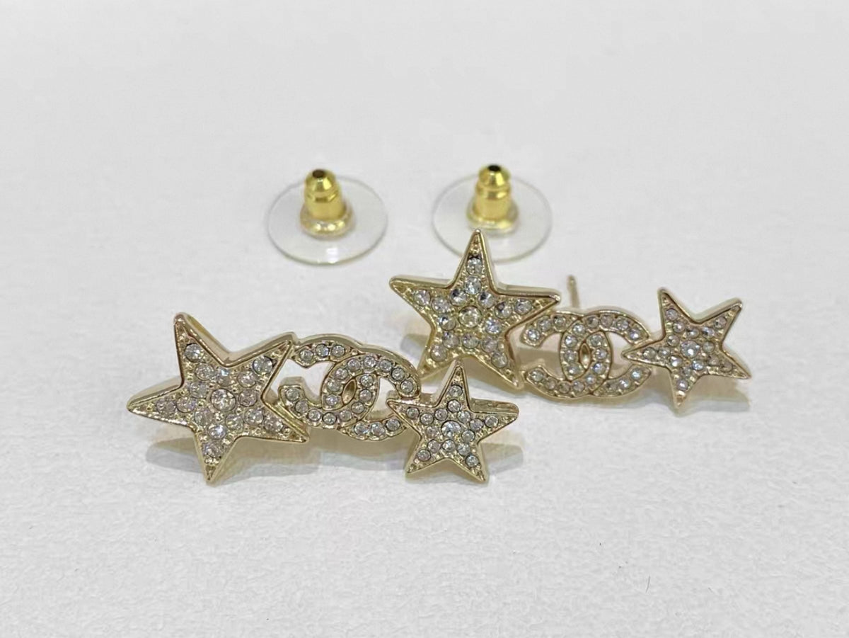 Chanel Crystal Stars Earrings
