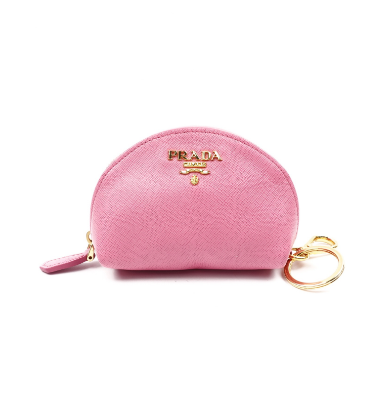 Pre-owned Prada Pink Saffiano Coin Purse