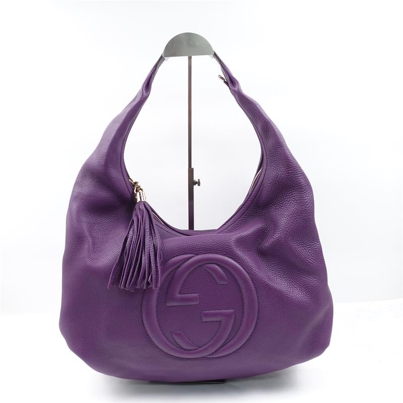 Pre-owned Gucci Soho Purple Calfskin Shoulder Bag