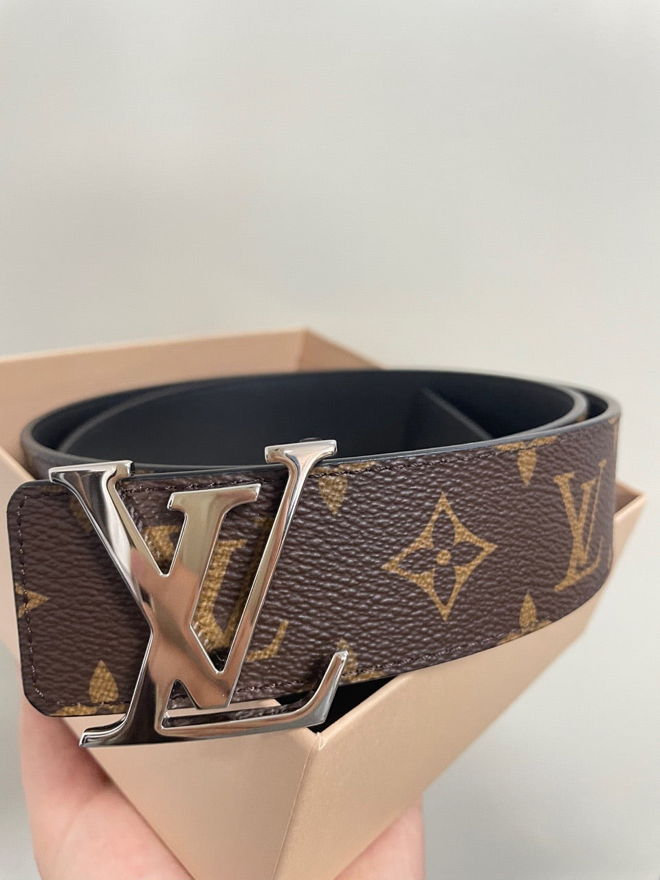 Pre-owned Louis Vuitton Brown Monogram Canvas Belt